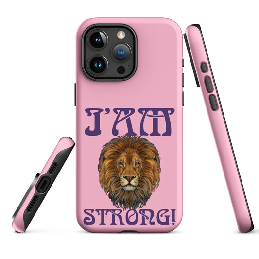 “I’AM STRONG!”Cotton Candy Tough Case for iPhone® W/Purple Font