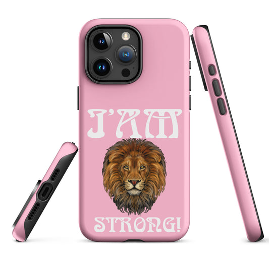 “I’AM STRONG!”Cotton Candy Tough Case for iPhone® W/White Font