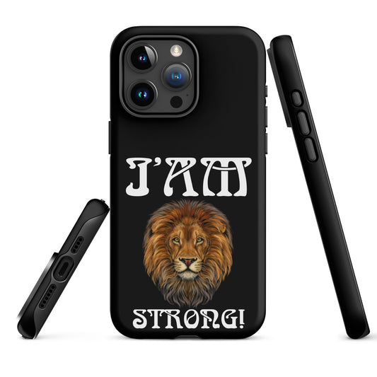 “I’AM STRONG!” Black Tough Case for iPhone® W/White Font