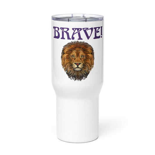“BRAVE”Travel Mug W/Purple Font