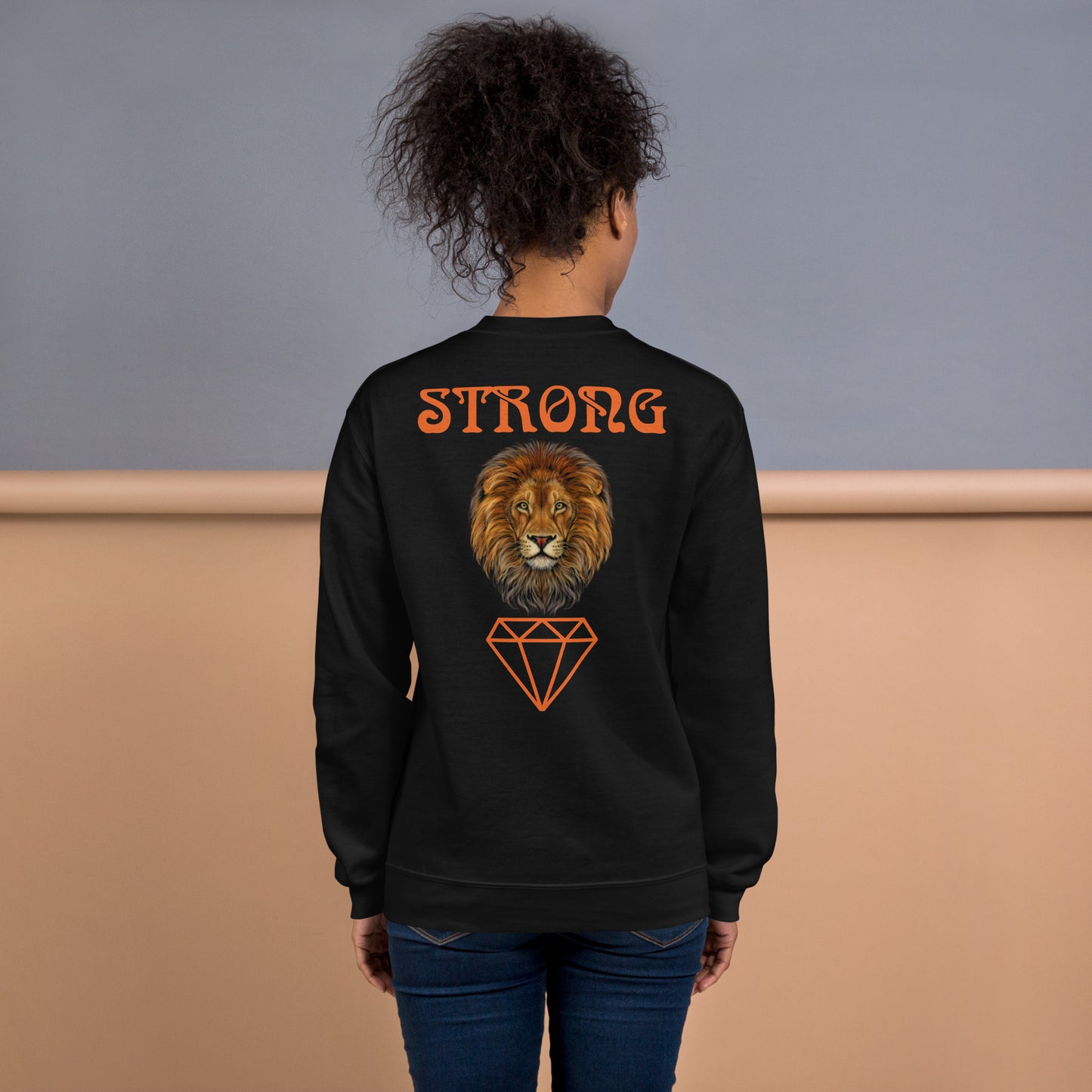 “STRONG DIAMOND” Unisex Sweatshirt W/Orange Font