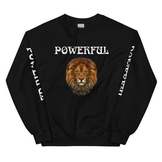 “POWERFUL”Unisex Sweatshirt W/White Font