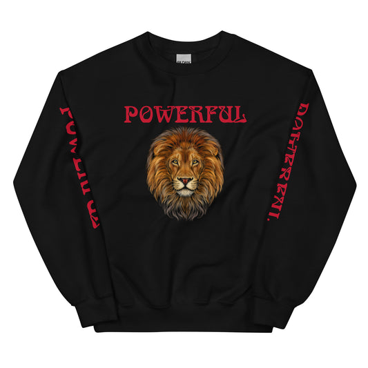 “POWERFUL”Unisex Sweatshirt W/Red Font