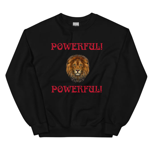 “POWERFUL”Unisex Sweatshirt W/Red Font