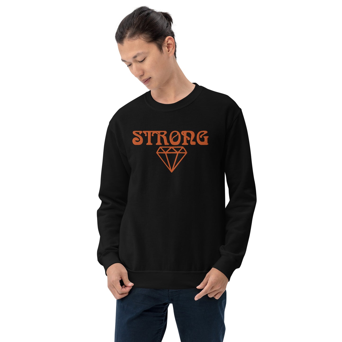 “STRONG DIAMOND” Unisex Sweatshirt W/Orange Font