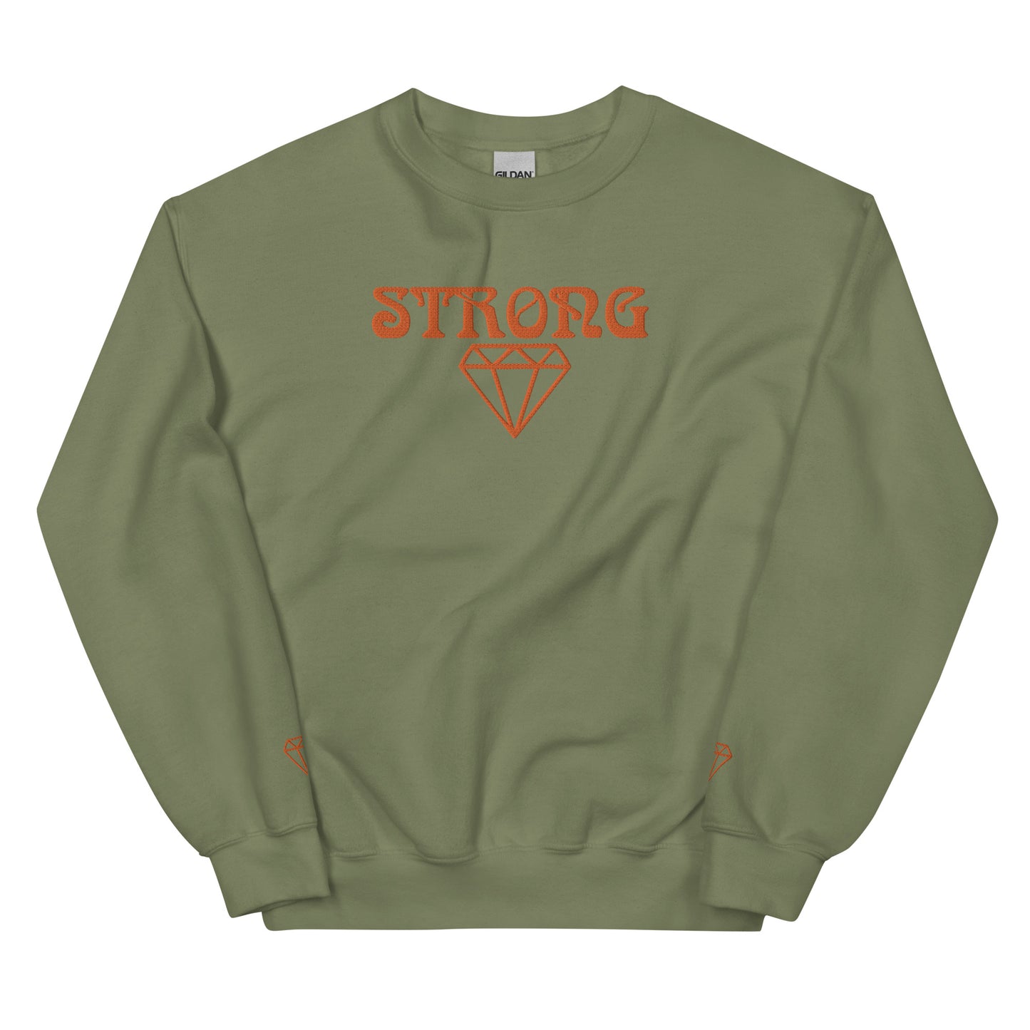 “STRONG DIAMOND” Unisex Sweatshirt W/Orange Font