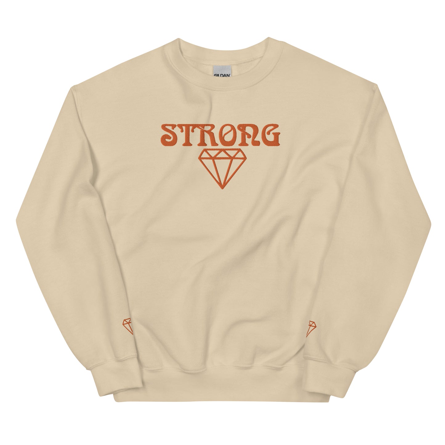 “STRONG DIAMOND” Unisex Sweatshirt W/Orange Font