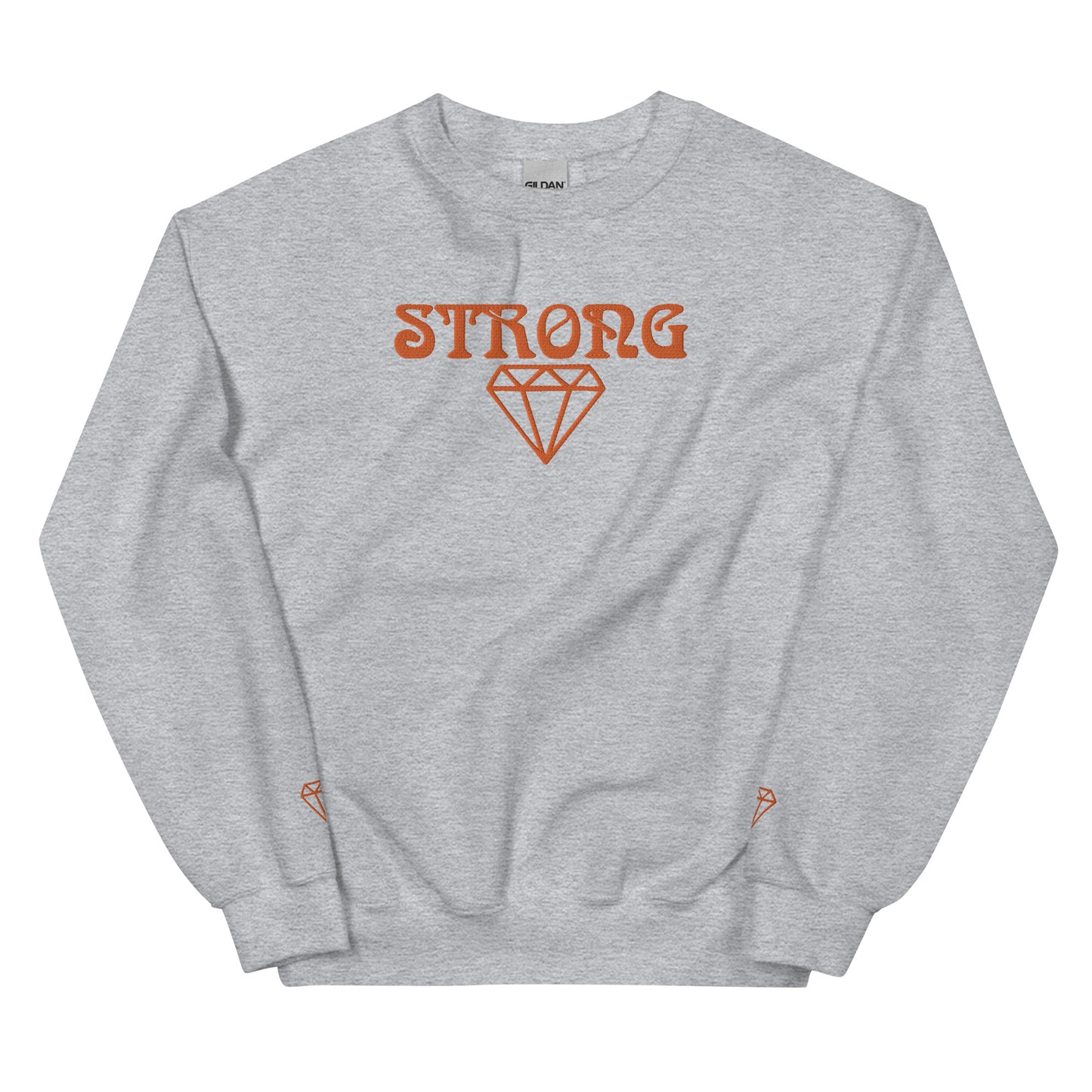 “STRONG DIAMOND” Unisex Sweatshirt W/Orange Font