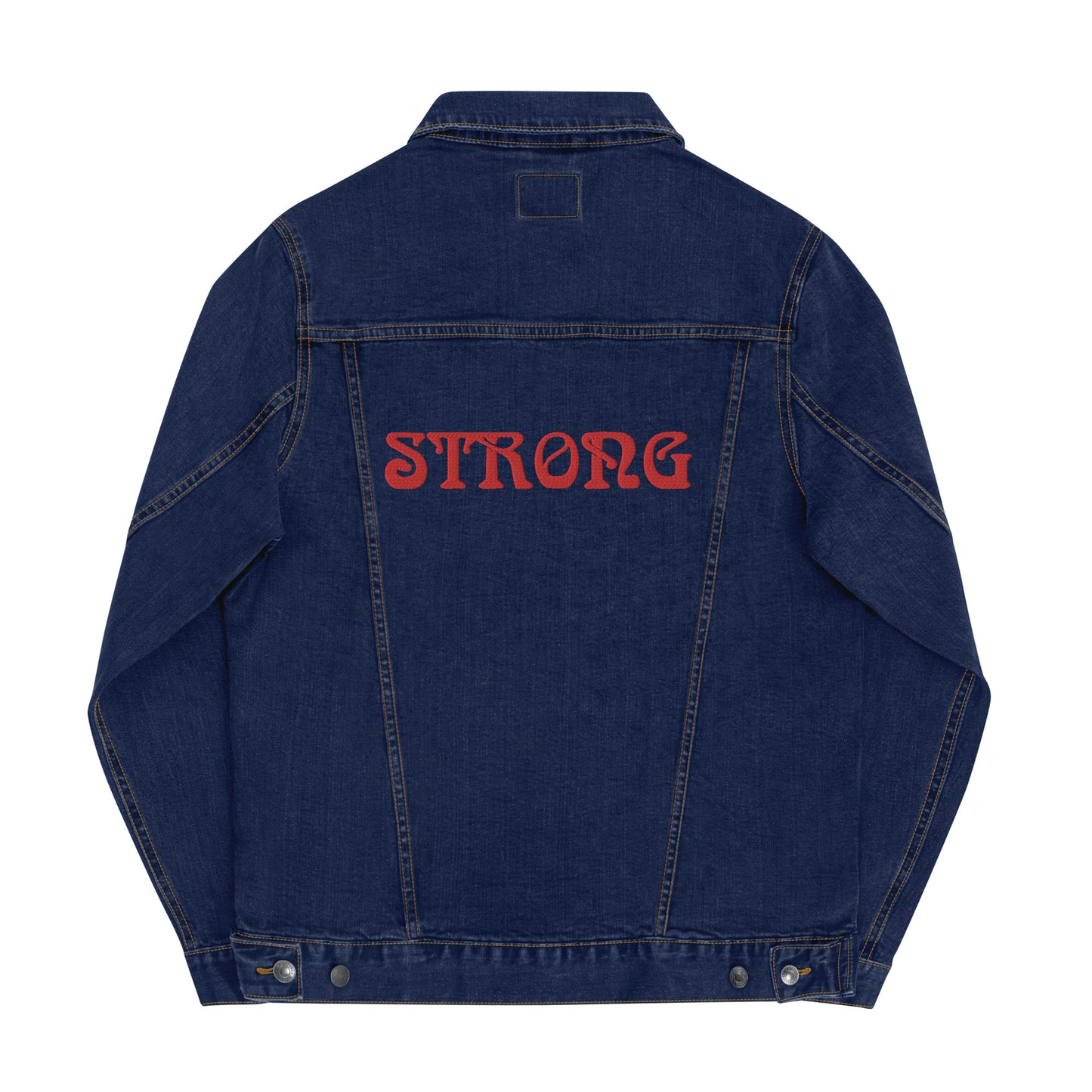 “STRONG”Unisex Denim Jacket W/Red Font