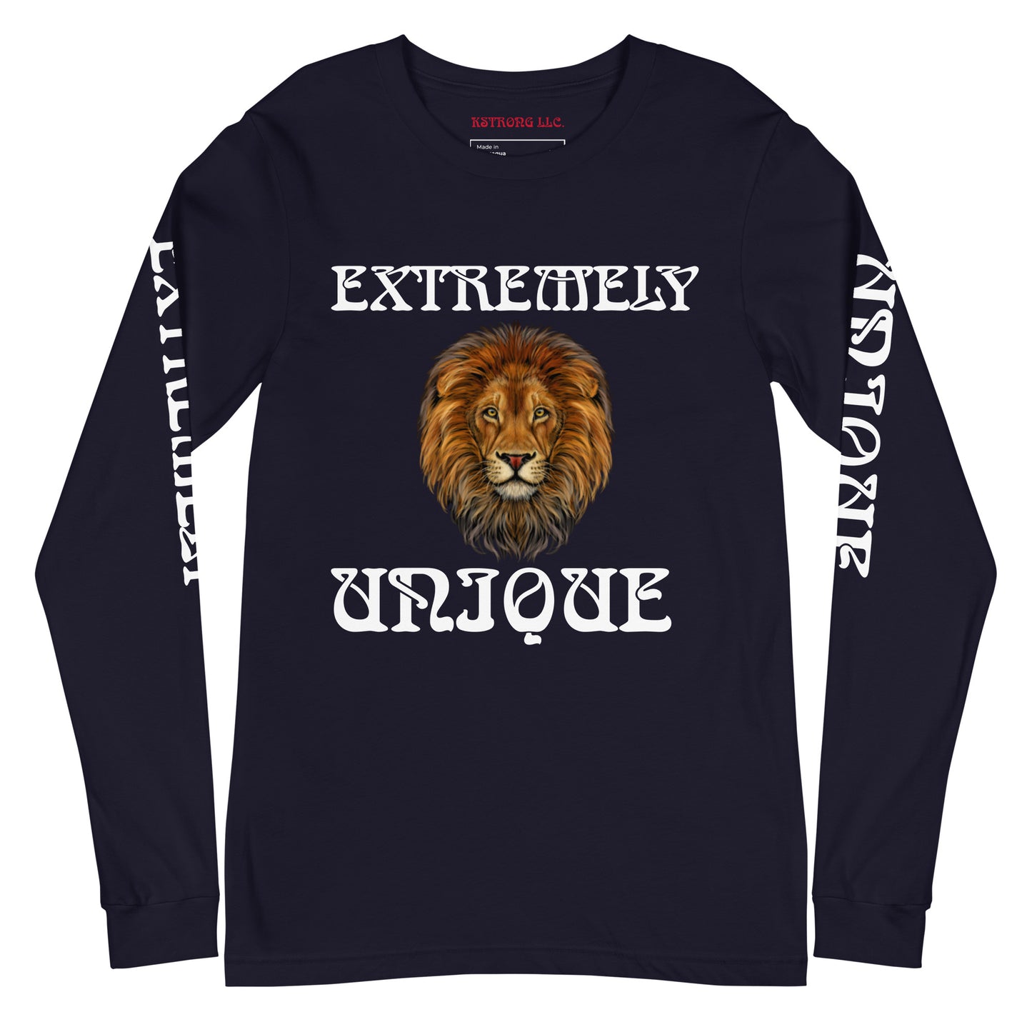 “EXTREMELY UNIQUE”Unisex Long Sleeve Tee W/White Font