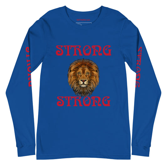 “STRONG DOUBLE VIEW”Unisex Long Sleeve Tee W/Red Font