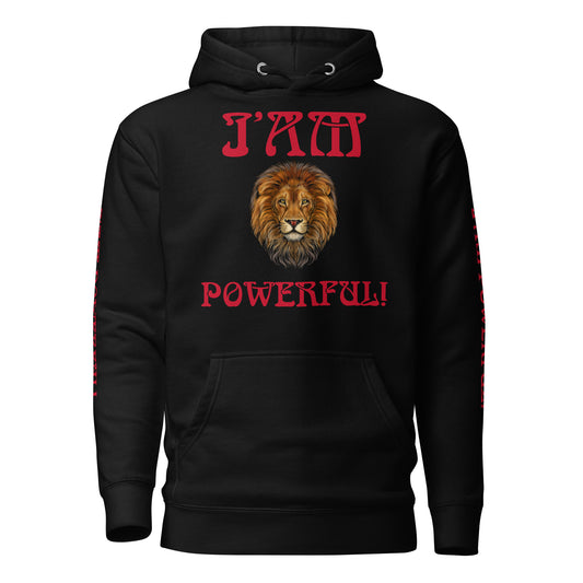 “I’AM POWERFUL!”Unisex Hoodie W/Red Font