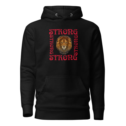 “STRONG”SQUARE Unisex Hoodie W/Red Font