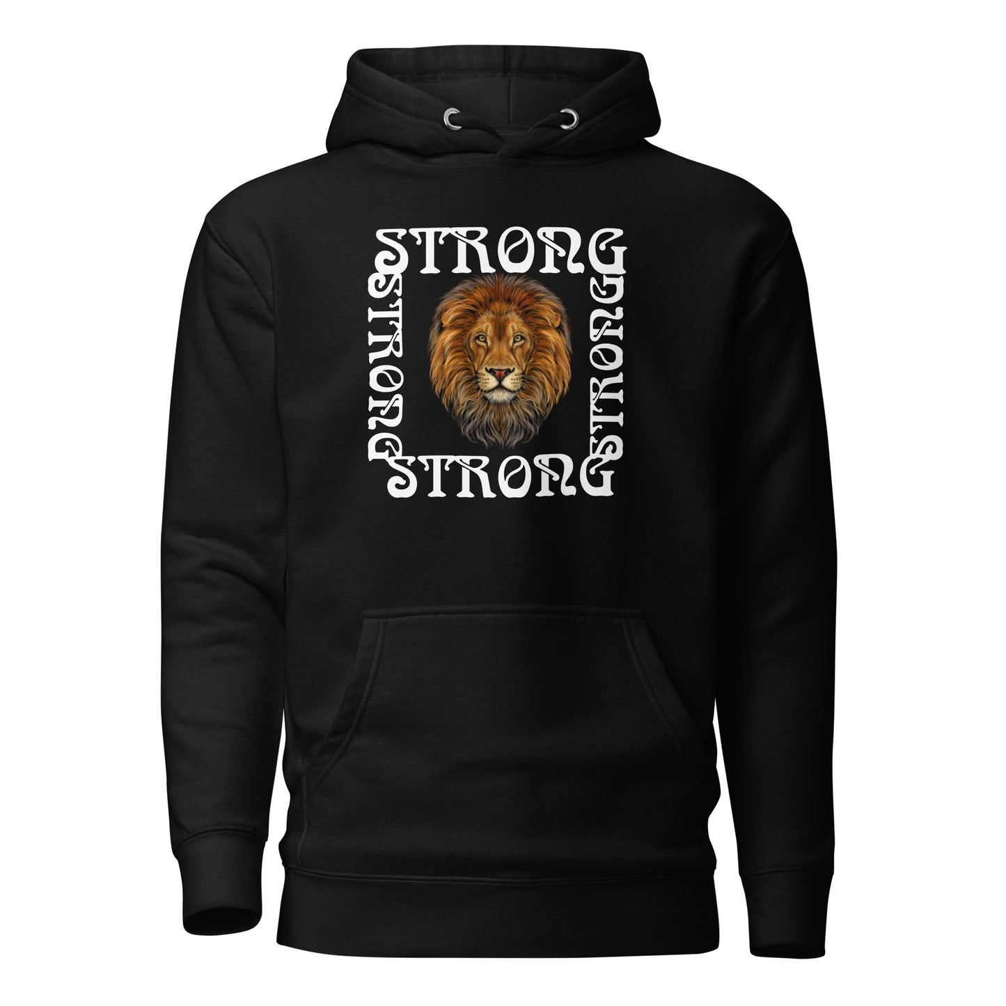 “STRONG”SQUARE Unisex Hoodie W/White Font