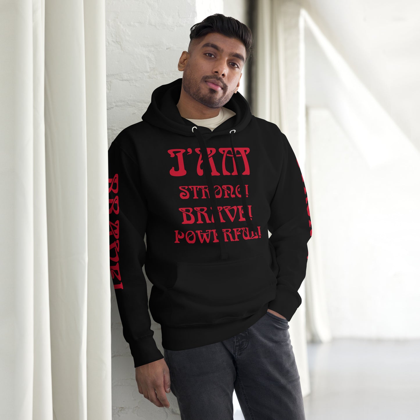 “IAM”Unisex Hoodie W/Red Font