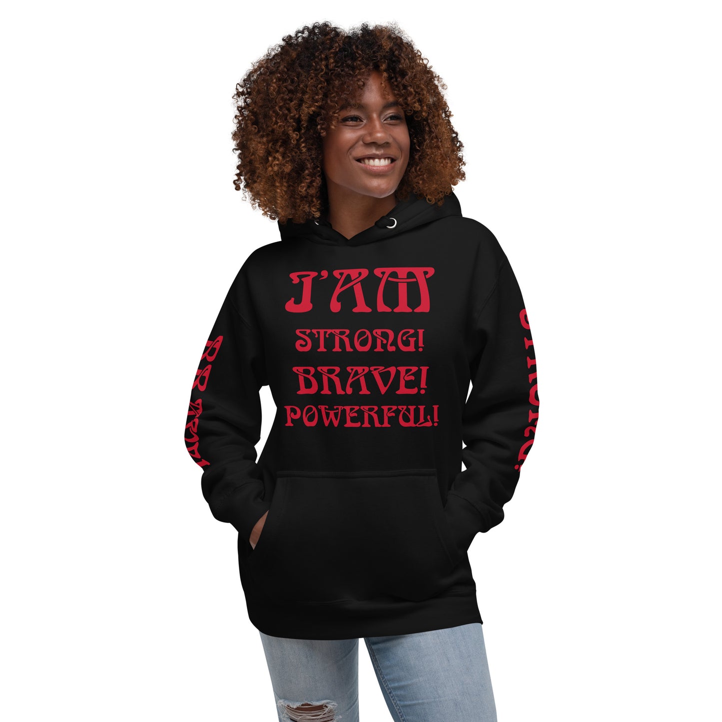 “IAM”Unisex Hoodie W/Red Font