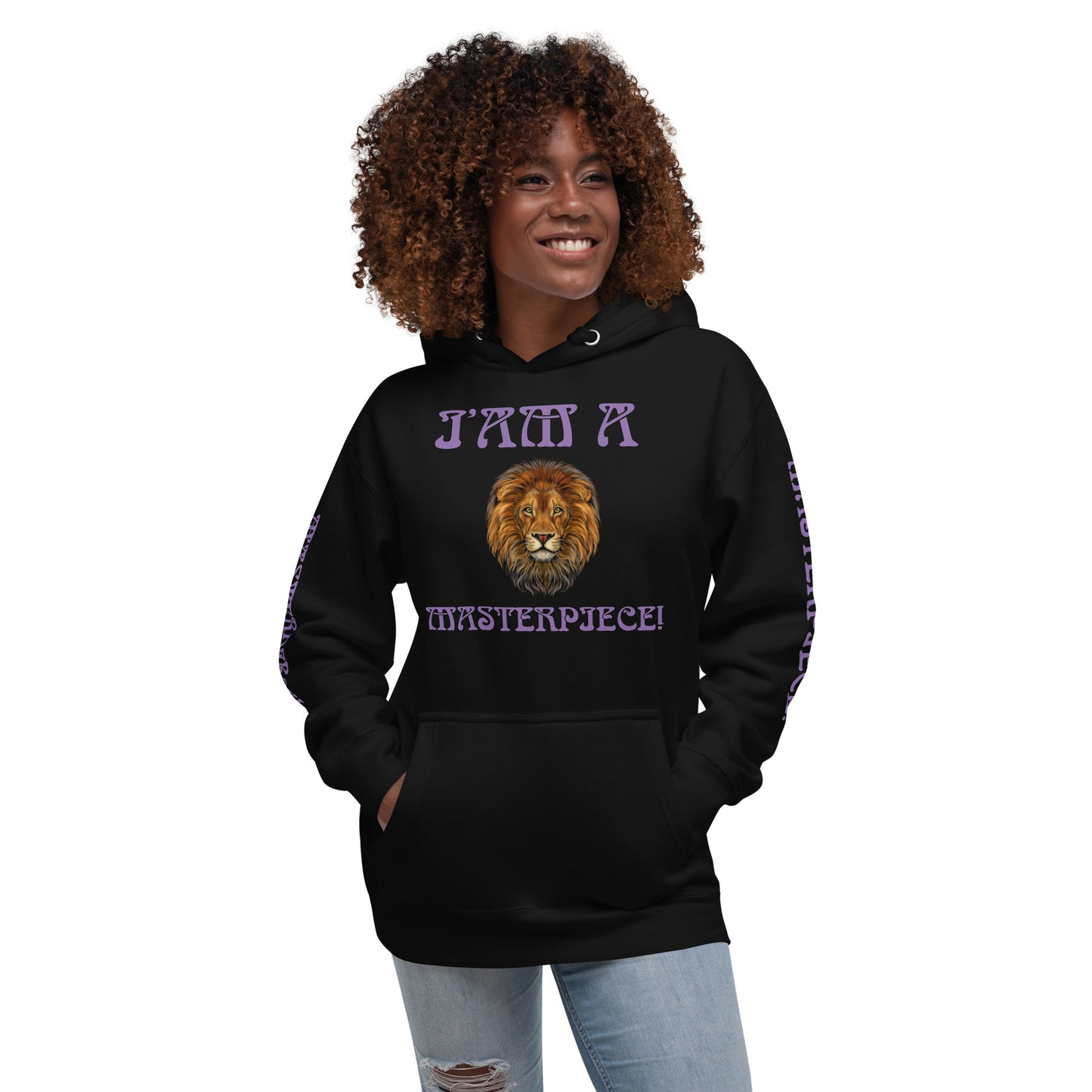 “I’AM A MASTERPIECE!”Unisex Hoodie W/Purple Font