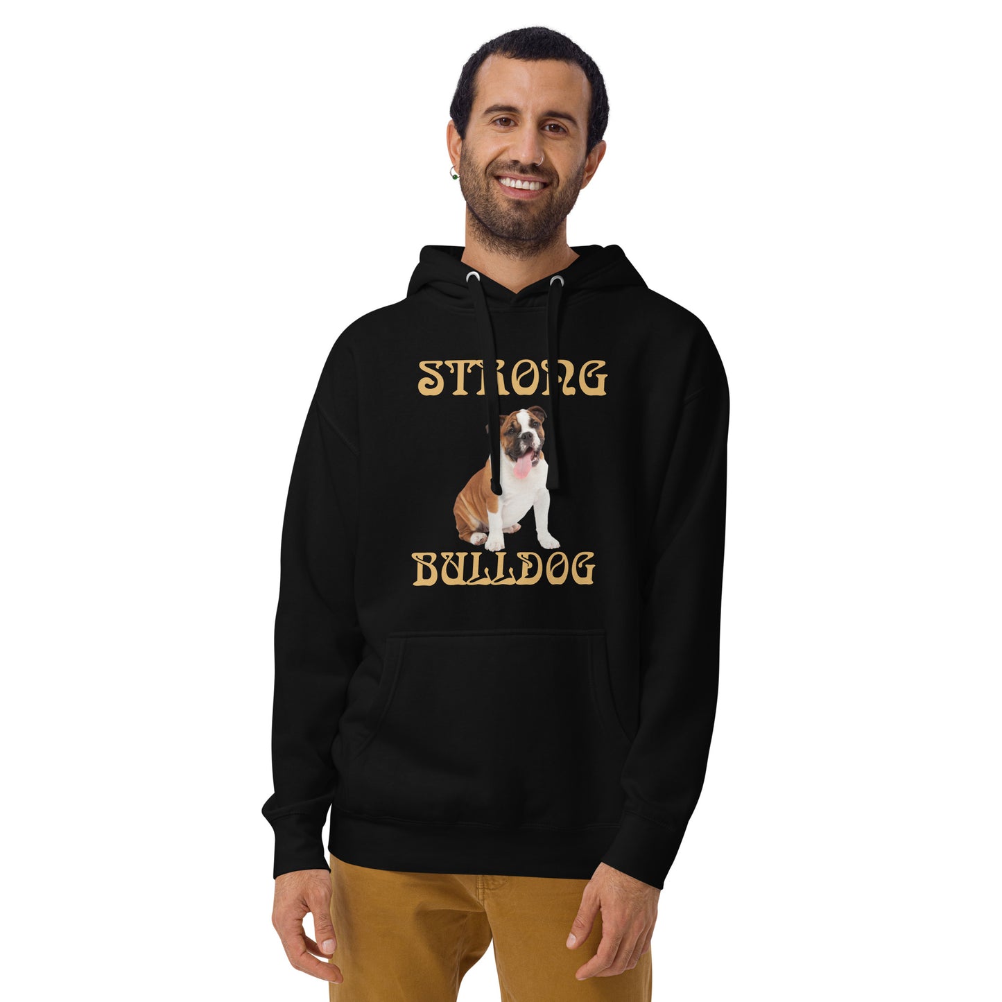 “STRONG BULLDOG”Unisex Hoodie W/Fawn Font