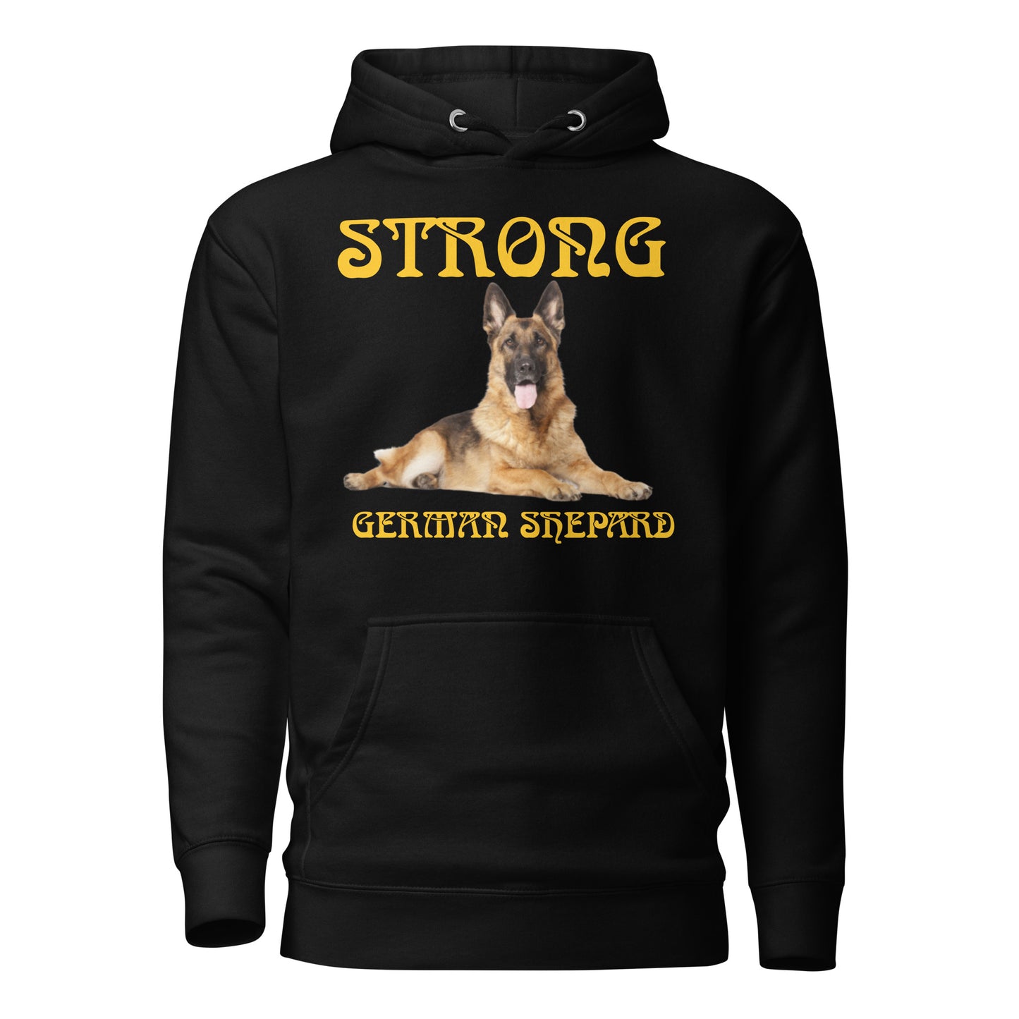 “STRONG GERMAN SHEPHERD”Unisex Hoodie W/Yellow Font