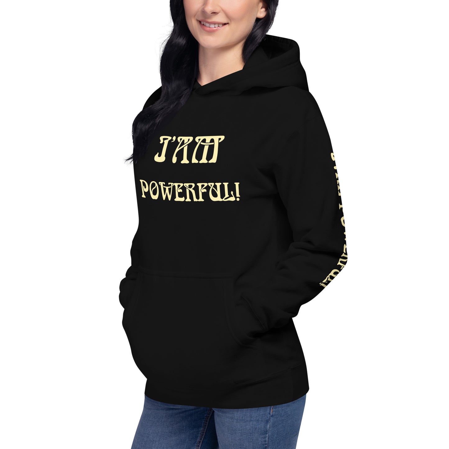 “I’AM POWERFUL!”Unisex Hoodie W/Banana Font