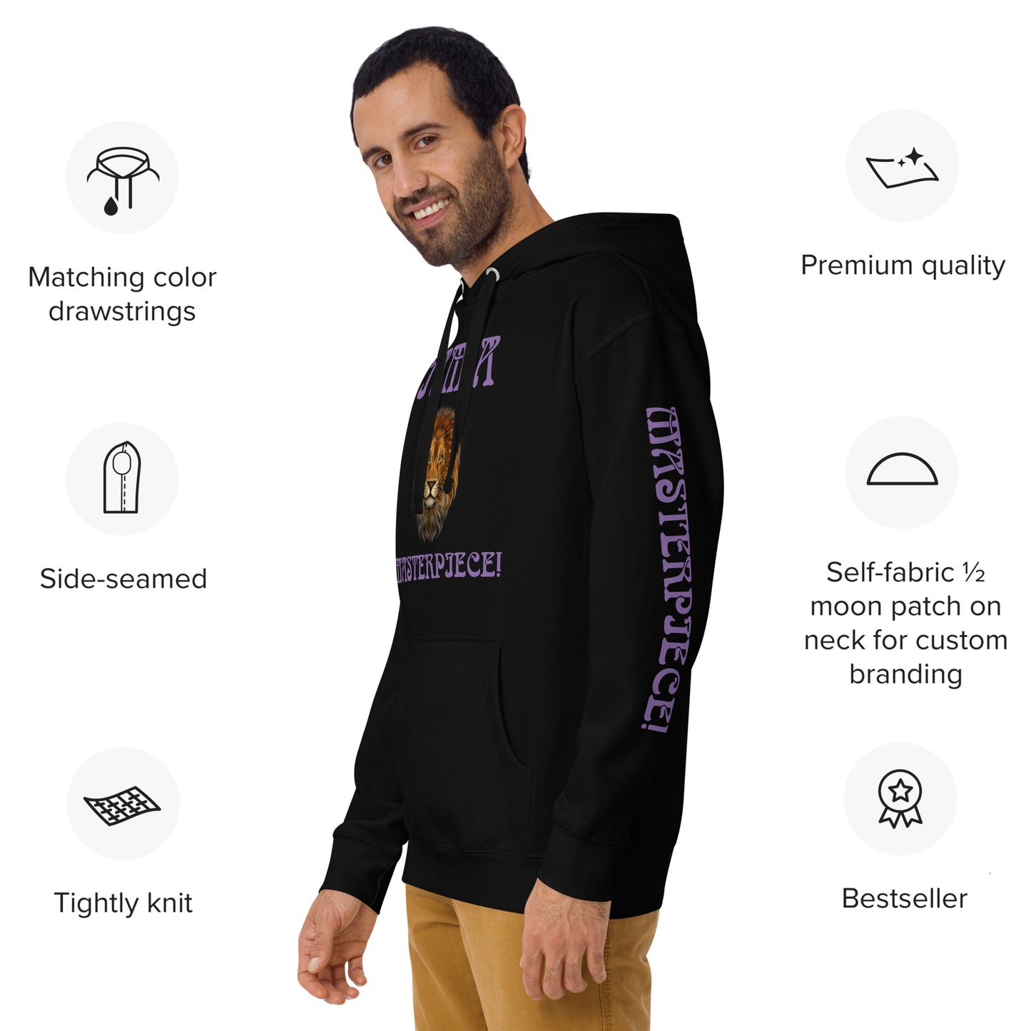 “I’AM A MASTERPIECE!”Unisex Hoodie W/Purple Font