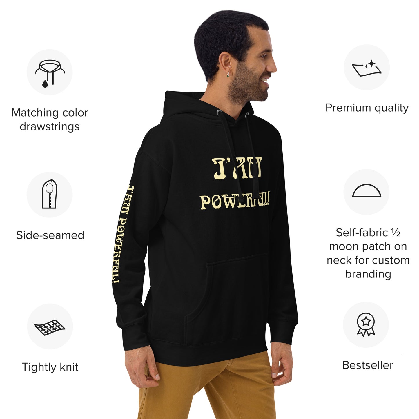 “I’AM POWERFUL!”Unisex Hoodie W/Banana Font