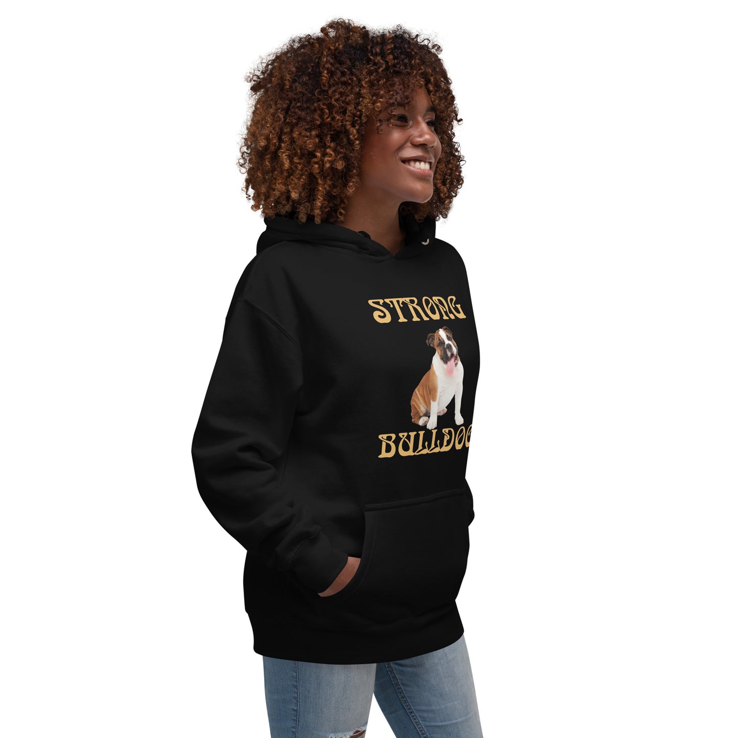 “STRONG BULLDOG”Unisex Hoodie W/Fawn Font