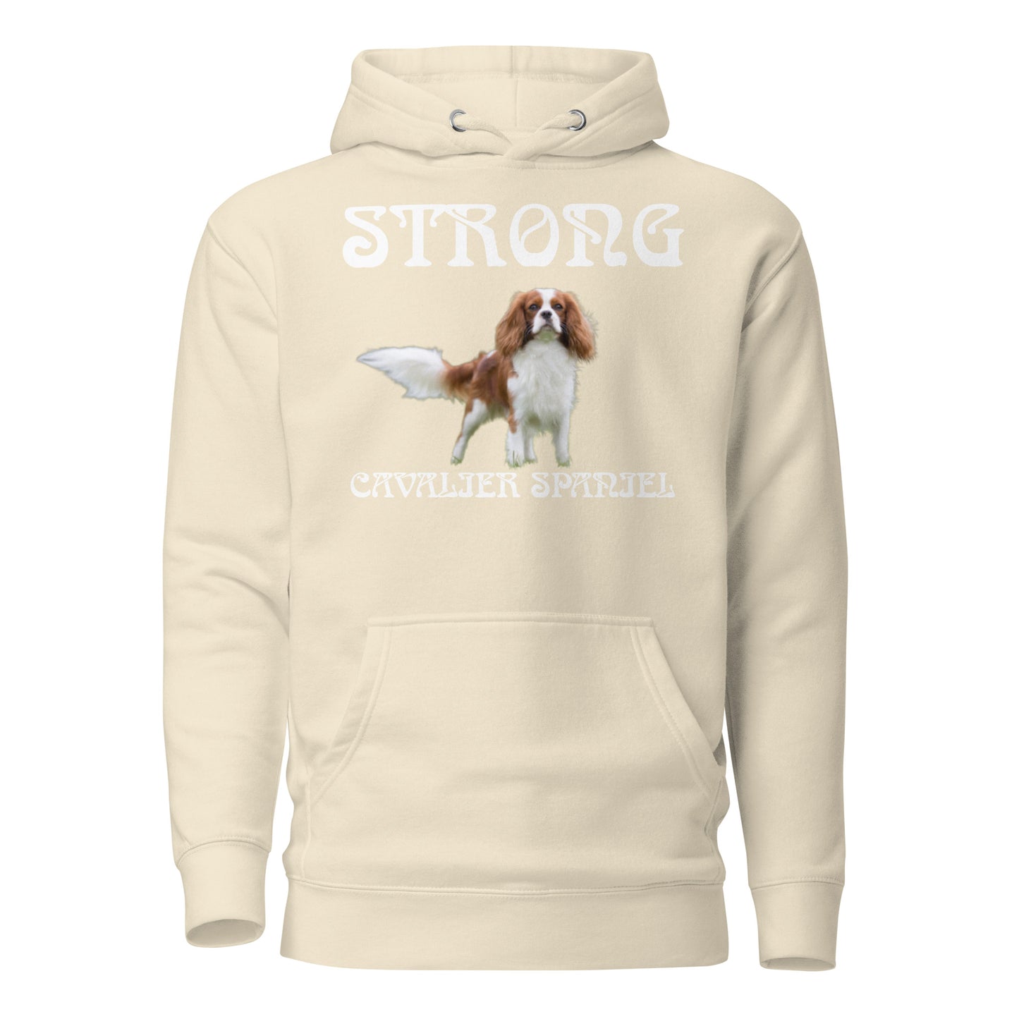 “STRONG CAVALIER SPANIEL”Unisex Hoodie W/White Font