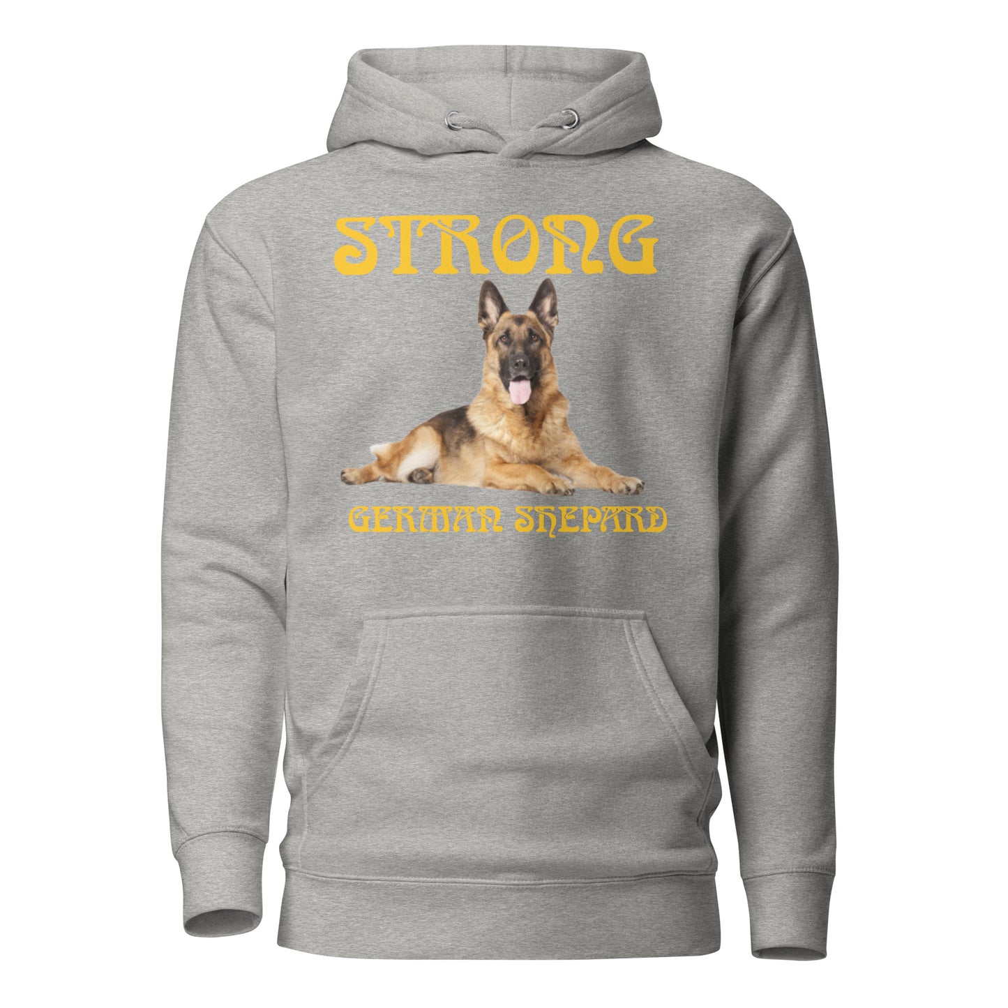 “STRONG GERMAN SHEPHERD”Unisex Hoodie W/Yellow Font