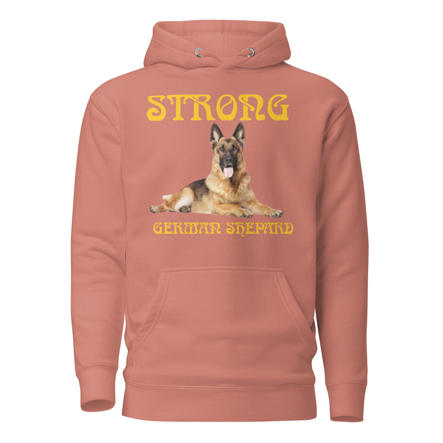 “STRONG GERMAN SHEPHERD”Unisex Hoodie W/Yellow Font