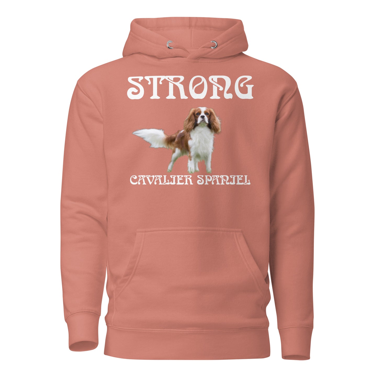 “STRONG CAVALIER SPANIEL”Unisex Hoodie W/White Font