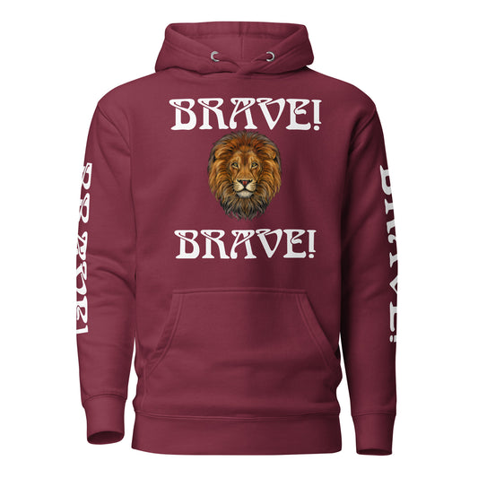 “BRAVE”Unisex Hoodie W/Double White Font