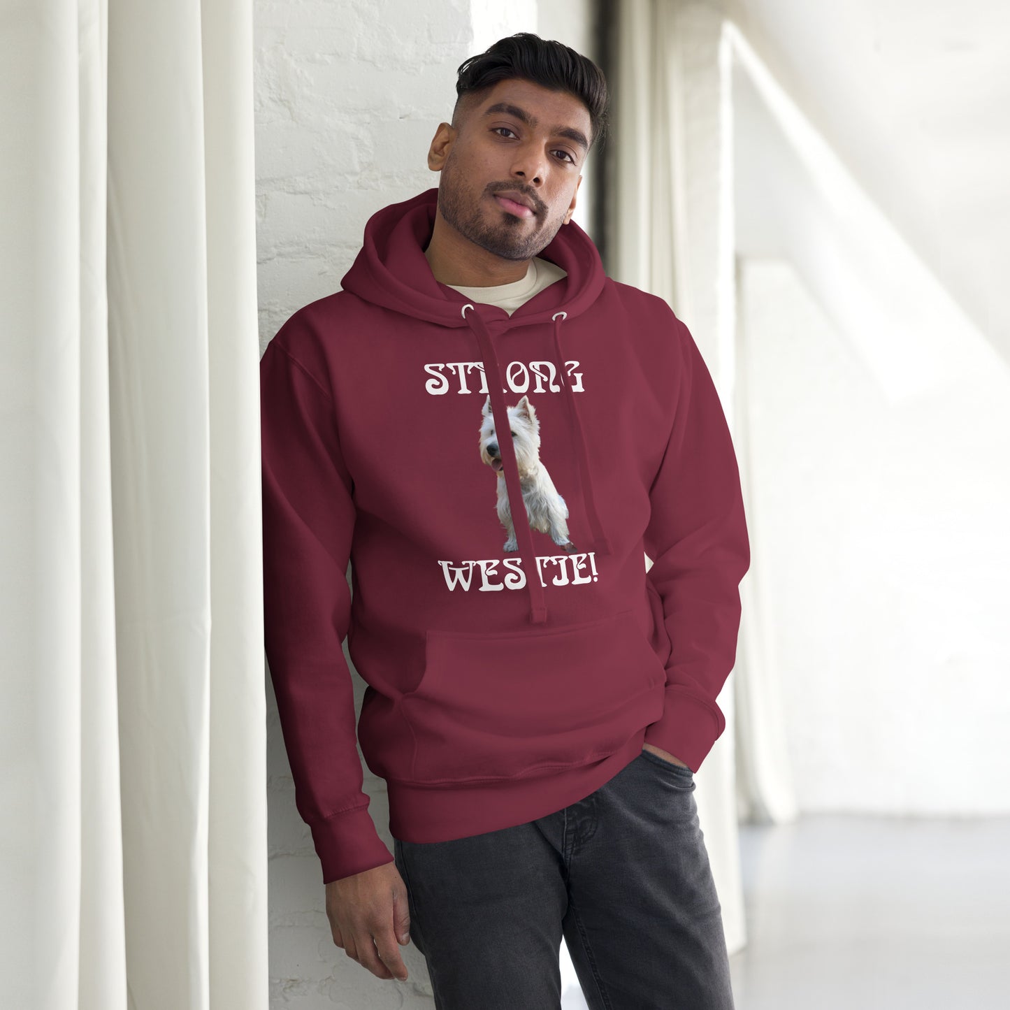 “STRONG WESTIE”Unisex Hoodie W/White Font