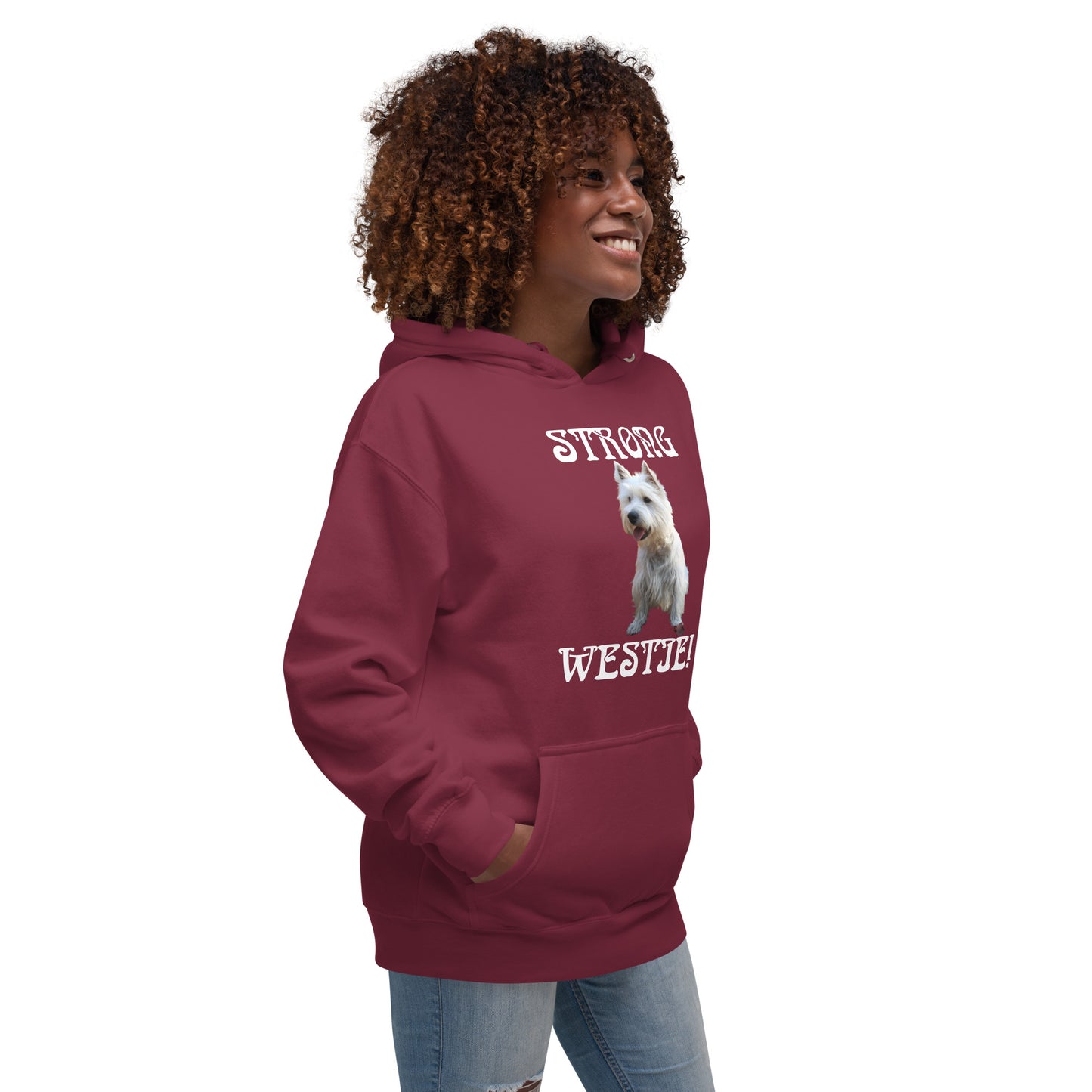 “STRONG WESTIE”Unisex Hoodie W/White Font