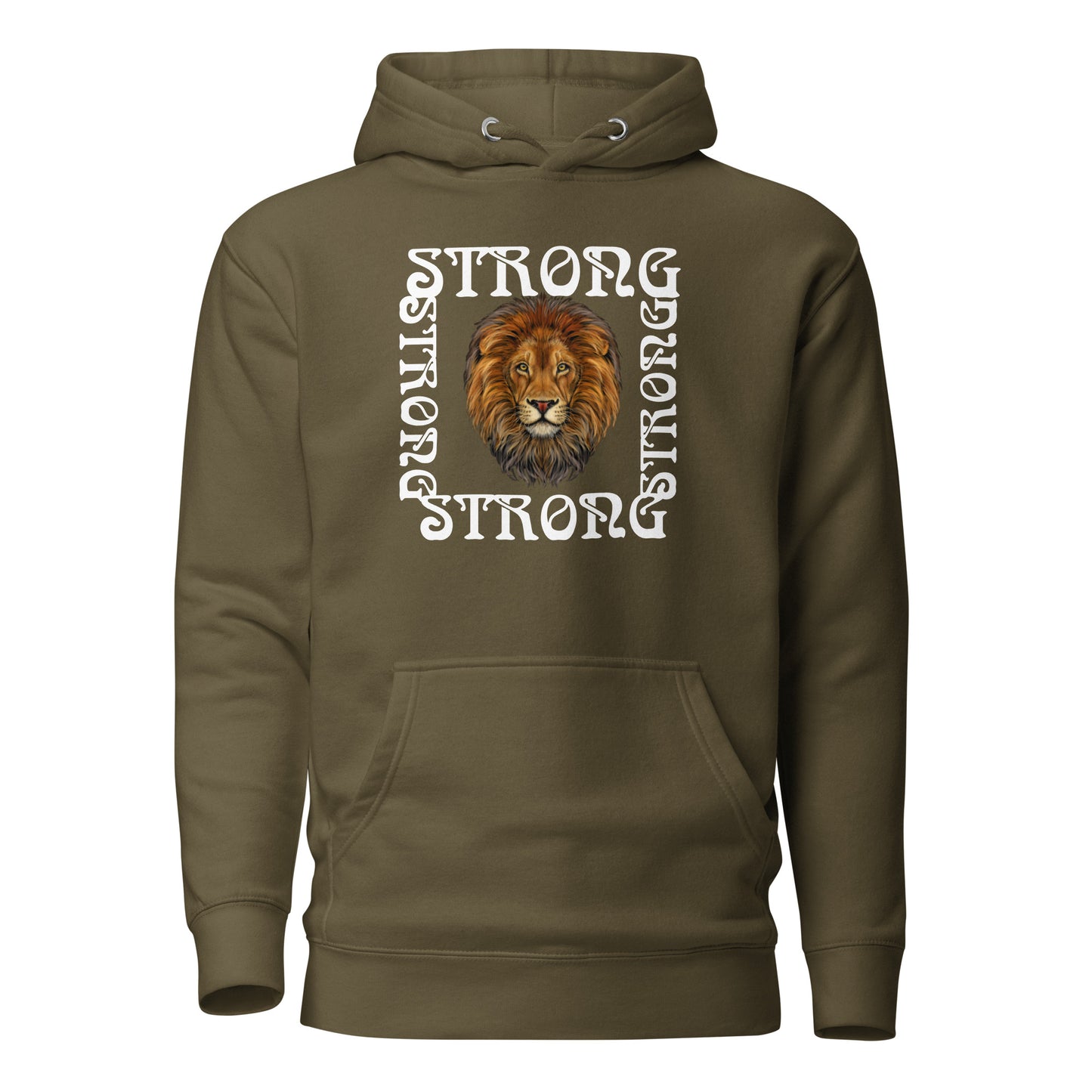 “STRONG”SQUARE Unisex Hoodie W/White Font