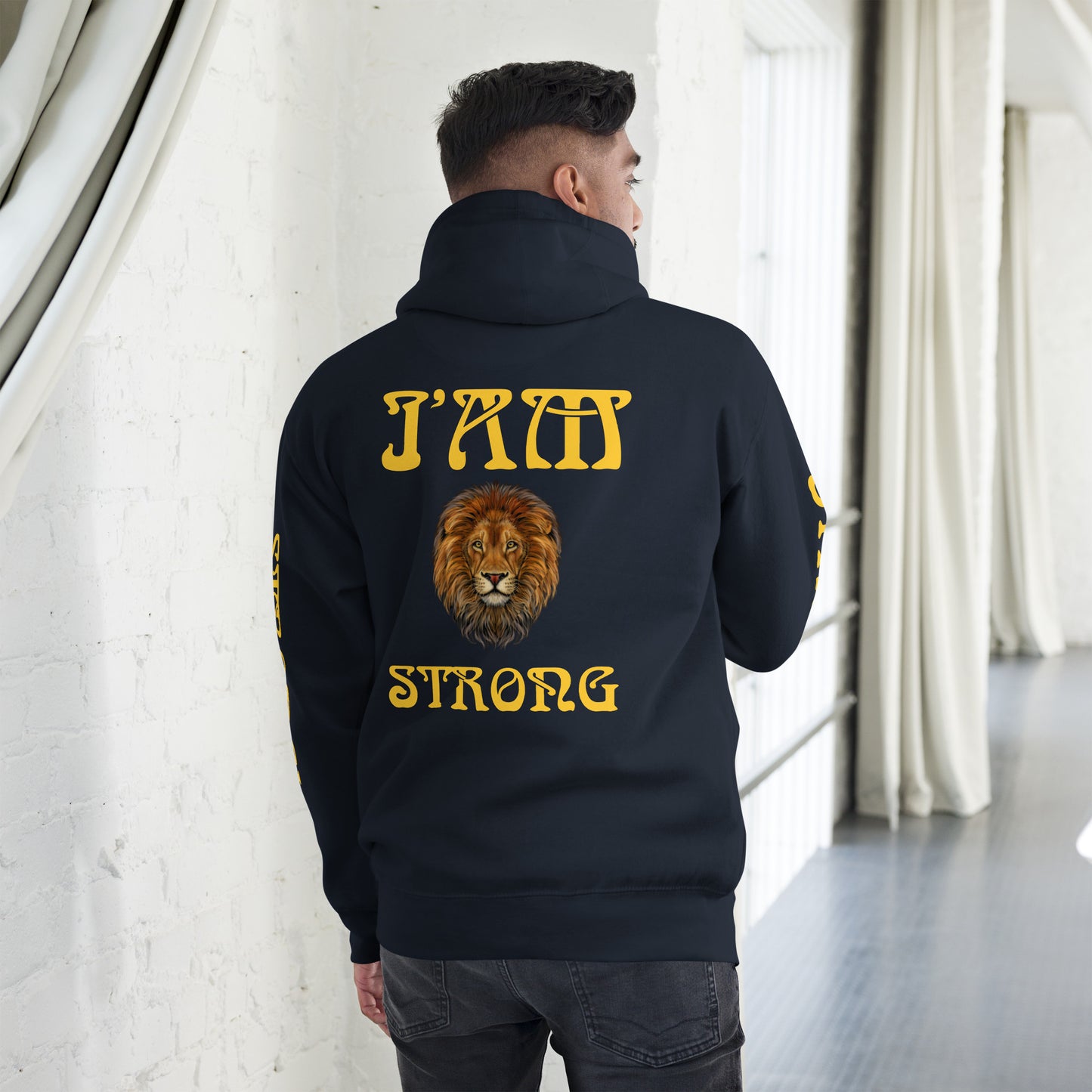 “IAM STRONG”Unisex Hoodie W/Yellow Font