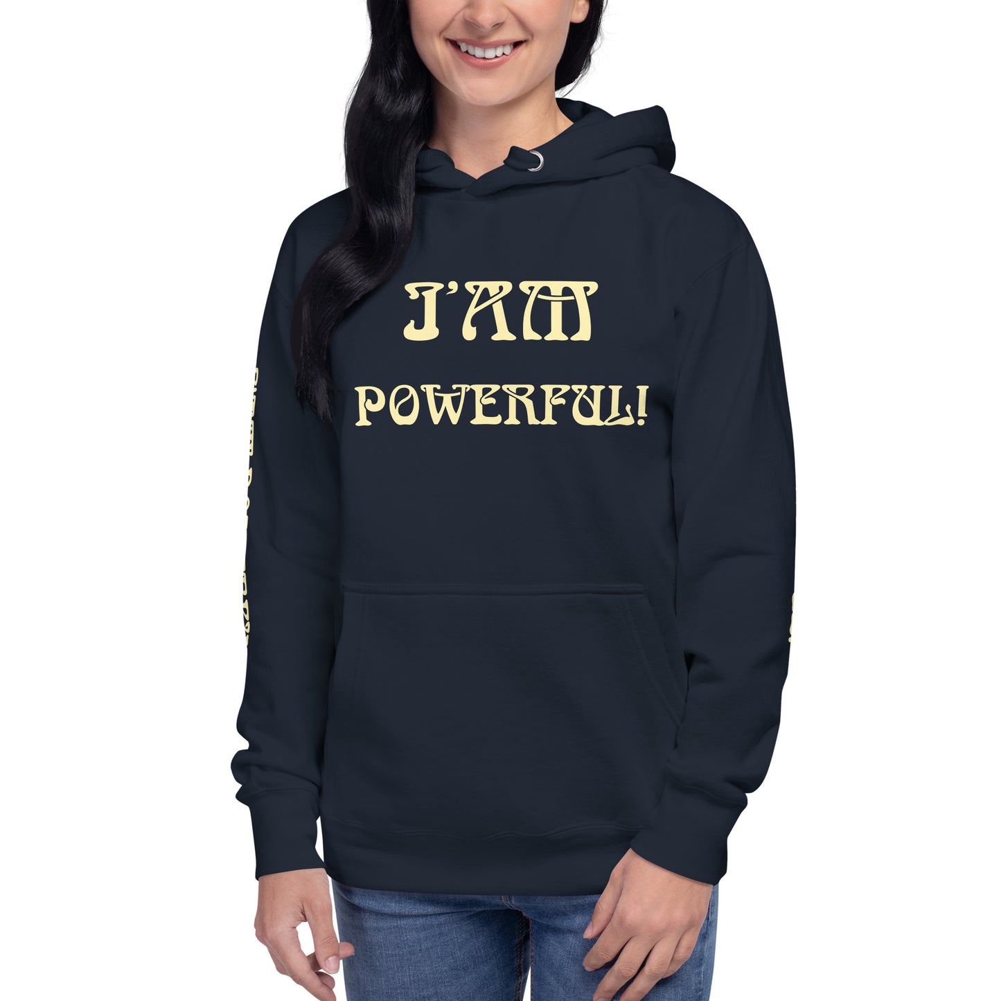 “I’AM POWERFUL!”Unisex Hoodie W/Banana Font