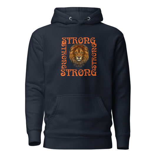 “STRONG”SQUARE Unisex Hoodie W/Orange Font