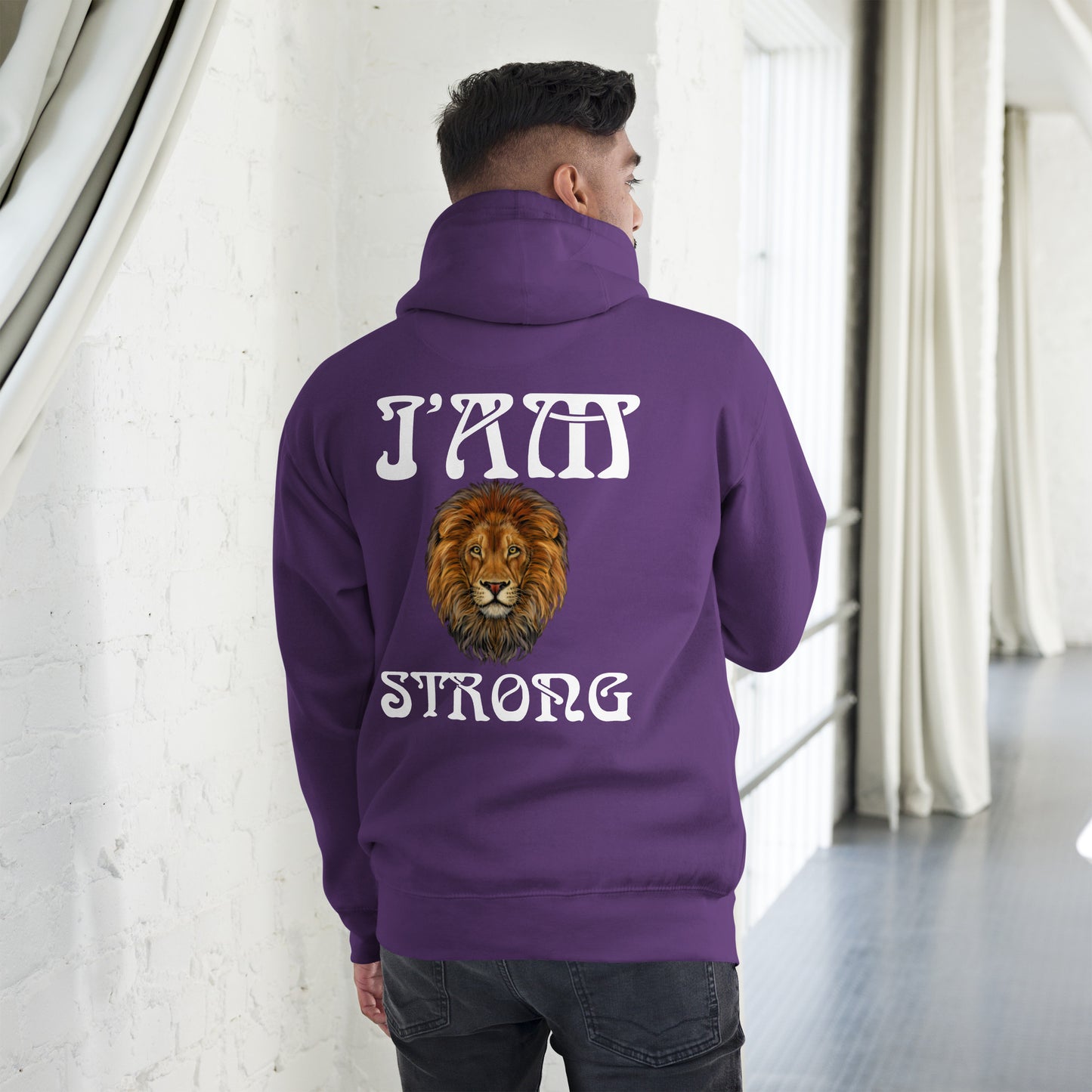 “STRONG”SQUARE Unisex Hoodie W/White Font