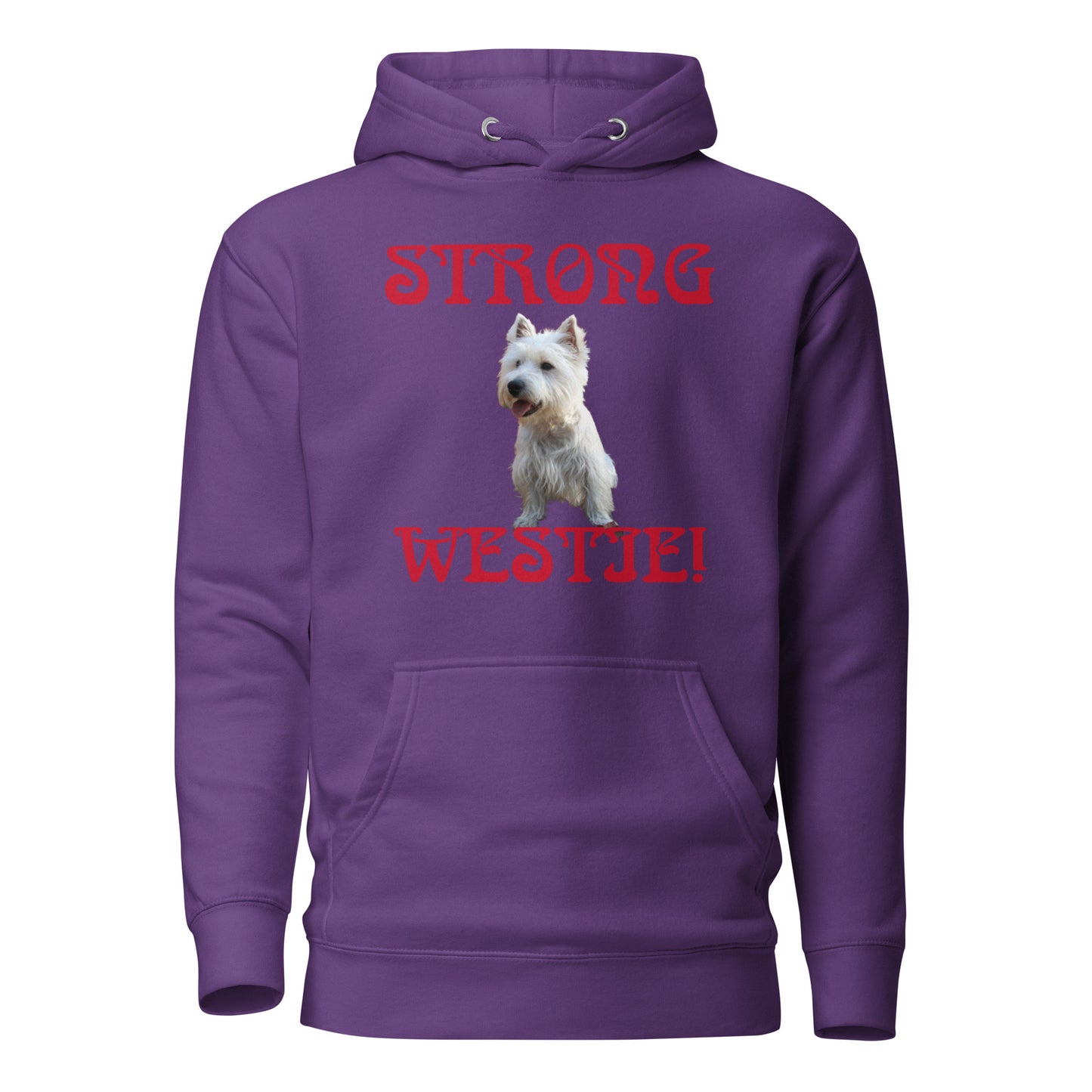 “STRONG WESTIE!”Unisex Hoodie W/Red Font