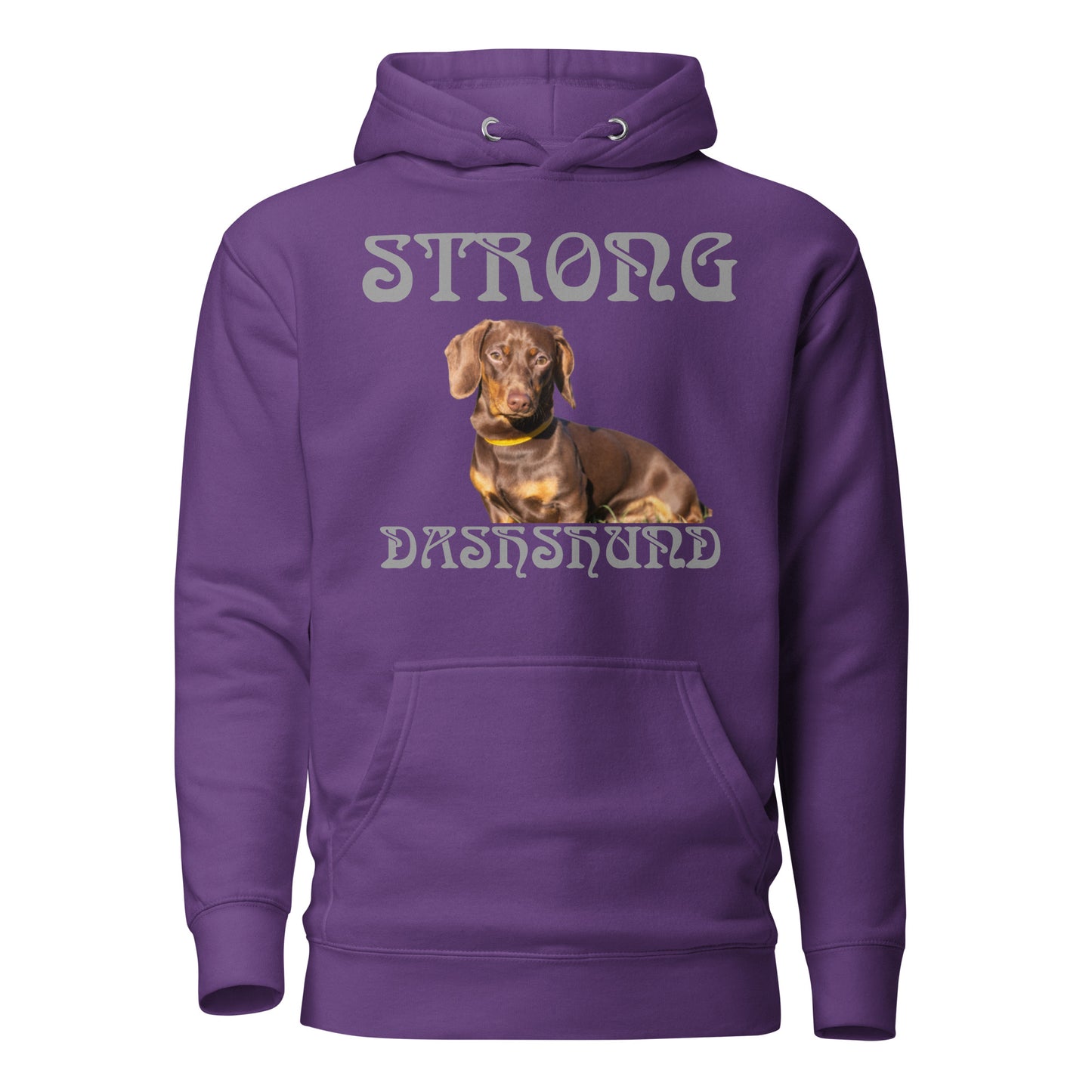 “STRONG DASHSHUND”Unisex Hoodie W/Grey Font