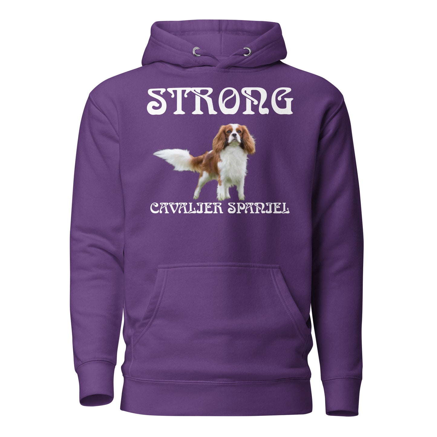 “STRONG CAVALIER SPANIEL”Unisex Hoodie W/White Font