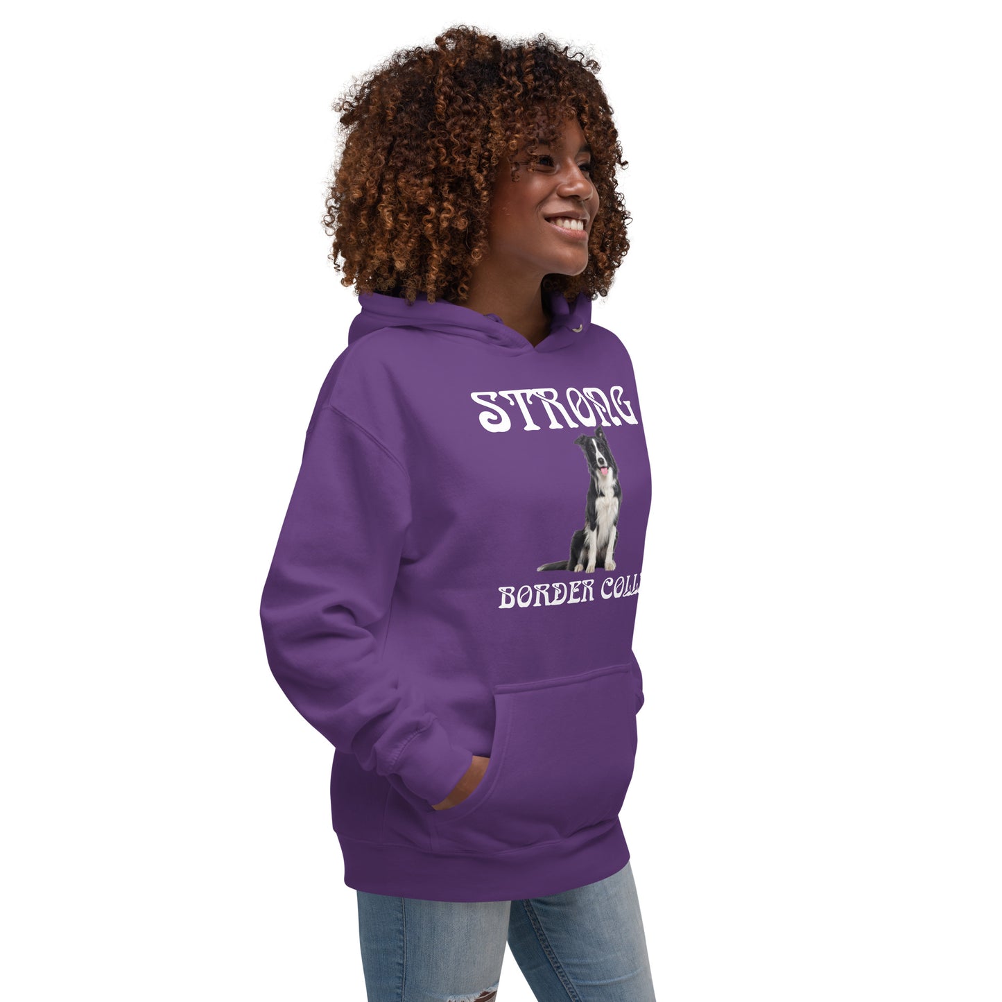 “STRONG BORDER COLLIE”Unisex Hoodie W/White Font