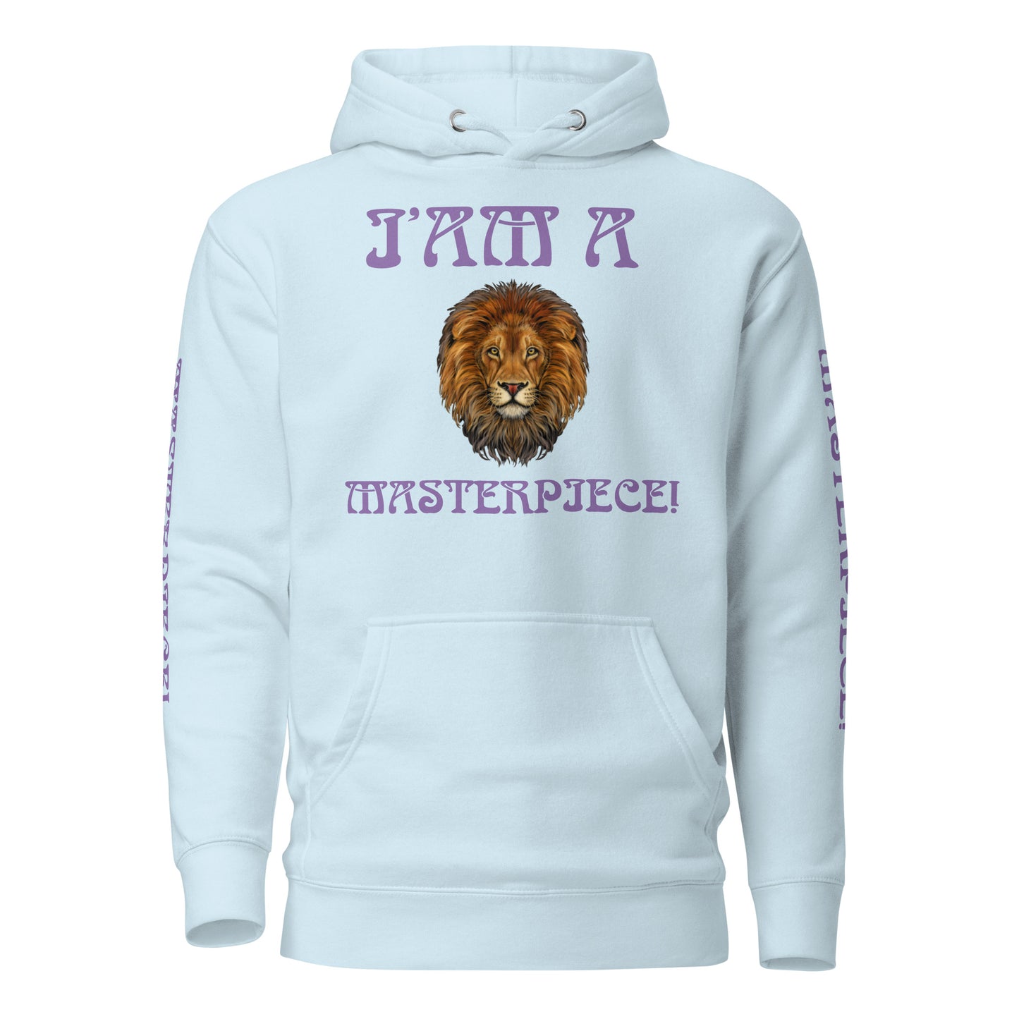 “I’AM A MASTERPIECE!”Unisex Hoodie W/Purple Font