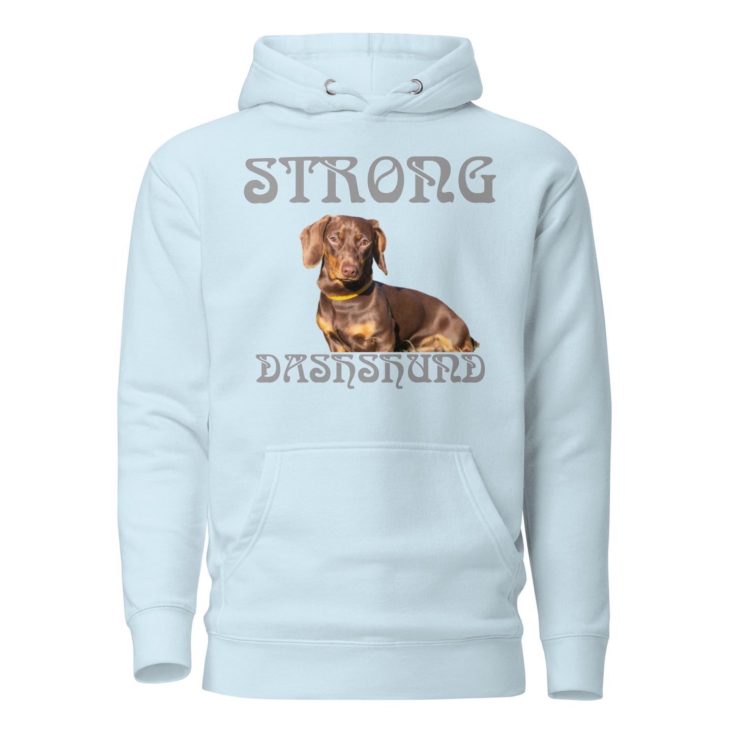 “STRONG DASHSHUND”Unisex Hoodie W/Grey Font