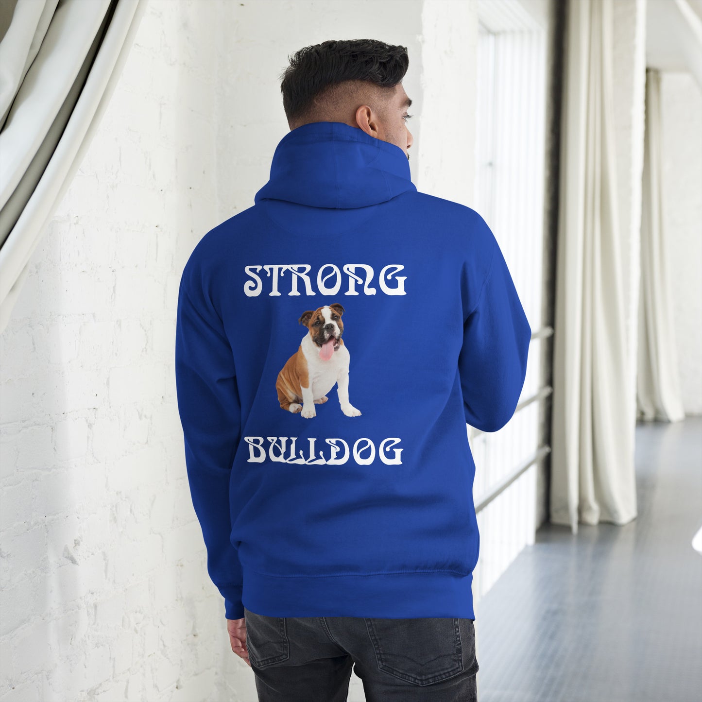 “STRONG BULLDOG”Unisex Hoodie W/White Font