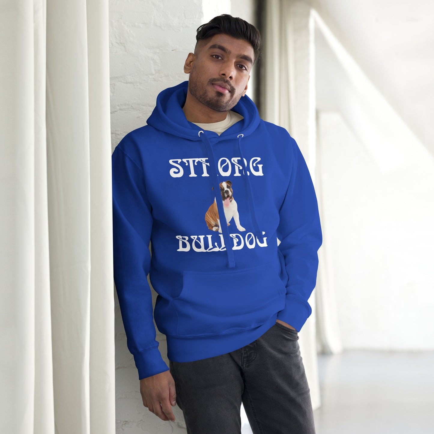 “STRONG BULLDOG”Unisex Hoodie W/White Font