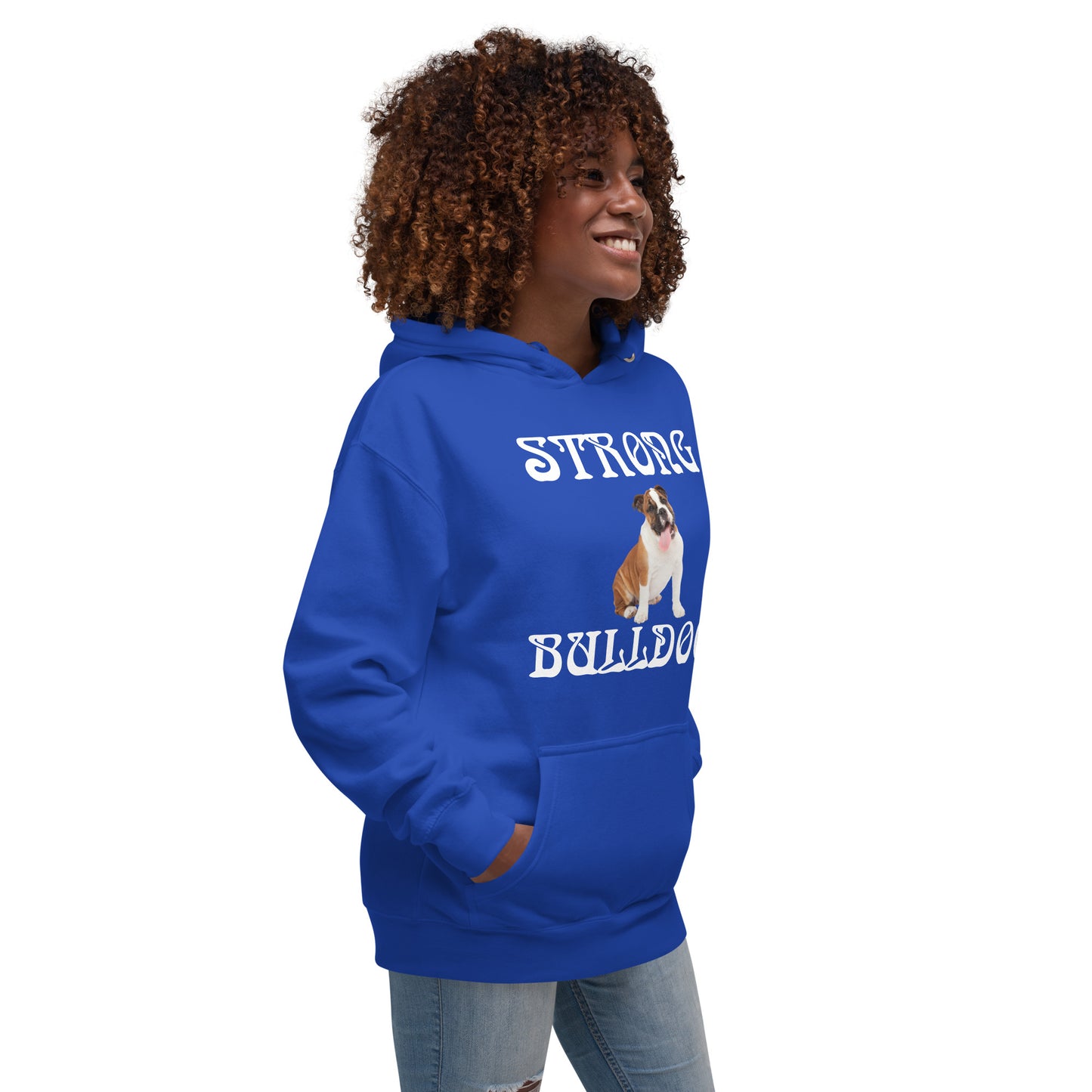 “STRONG BULLDOG”Unisex Hoodie W/White Font