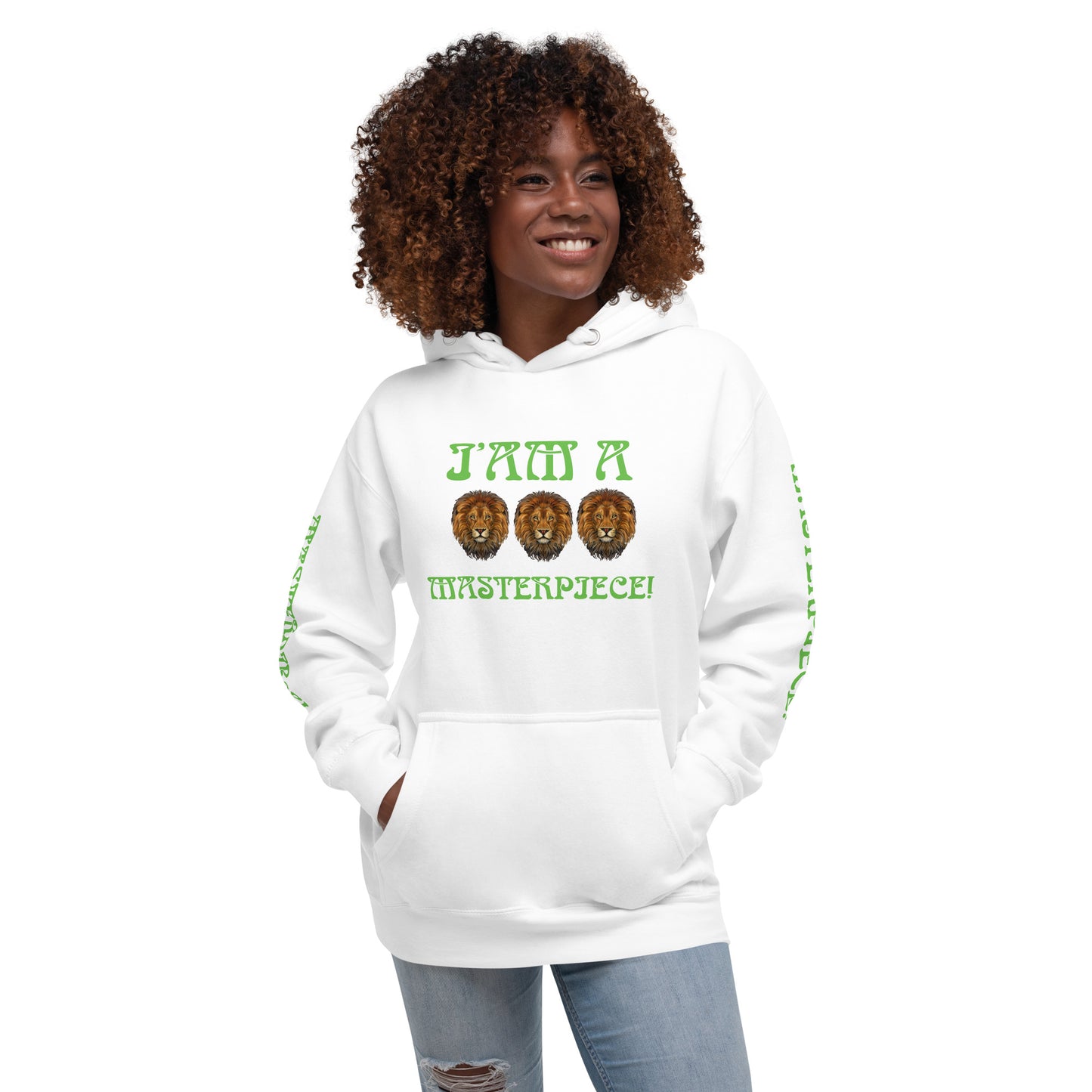 “I’AM A MASTERPIECE!”Unisex Hoodie W/Green Font