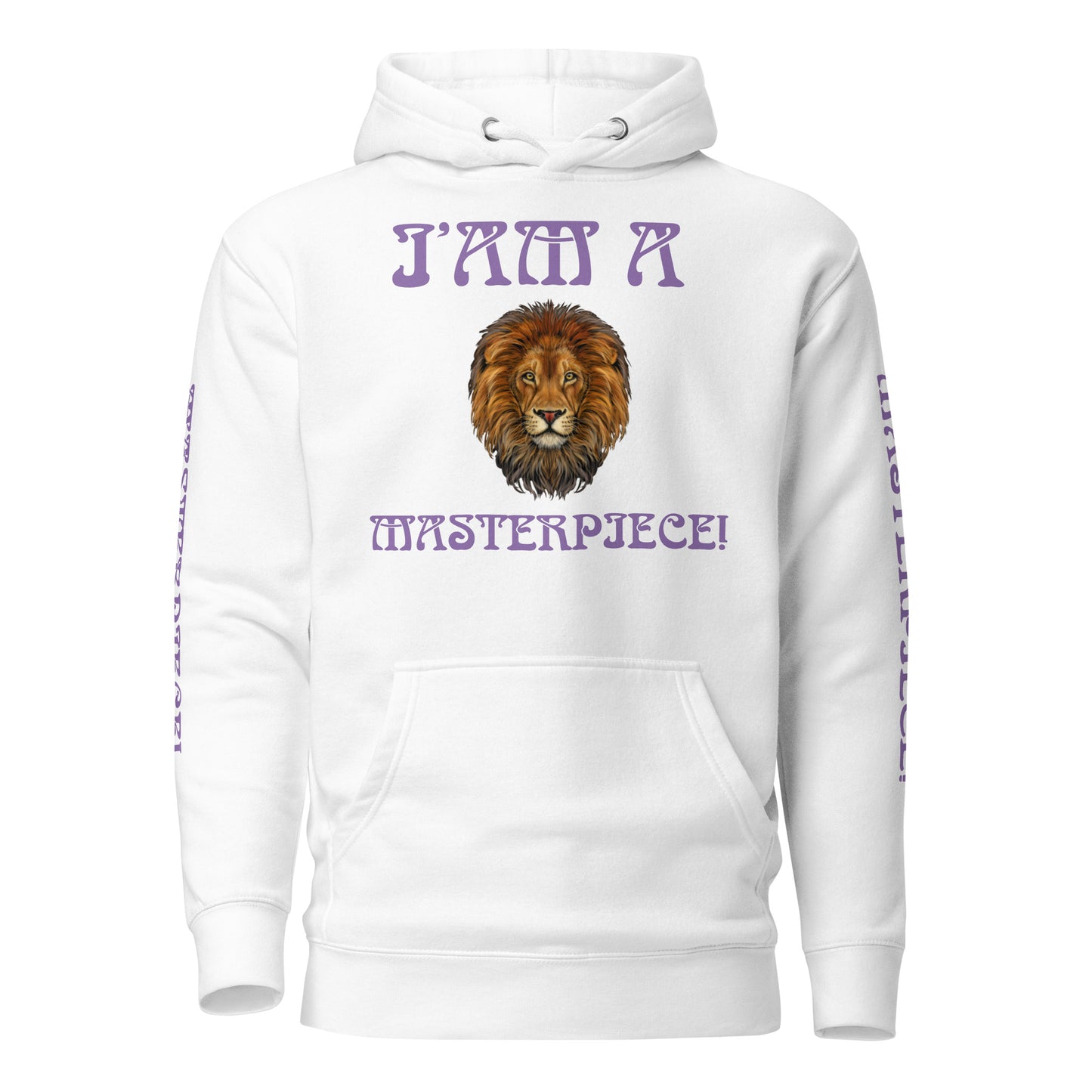 “I’AM A MASTERPIECE!”Unisex Hoodie W/Purple Font